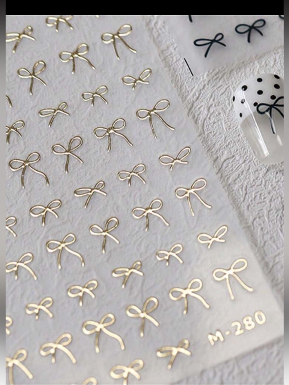 Nail Art designs designer bows ribbon design one sheet stickers manicure pedi 💅